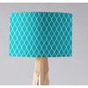 Turquoise Lampshade with White Geometric Design, Ceiling or Table Lamp Shade