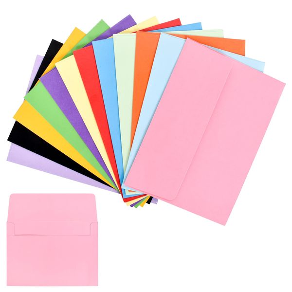 12 Coloured Envelopes for Gifts, 12.5 x 17.5 cm, Envelopes Credit Card for Birthday, Weddings, Graduations, Greeting Cards