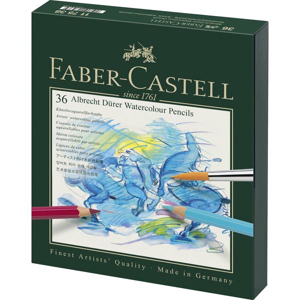 Faber-Castell Art & Graphic Albrecht Dürer Watercolour Pencil, Multicoloured, Gift Box Of 36, For Art, Craft, Drawing, Sketching, Home, School, University, Colouring