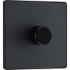 BG Electrical Intelligent Single Wall Dimmer Switch, 2 Way, Screwless Front Plate, Evolve, Matt Grey, 200W, PCDMG81B