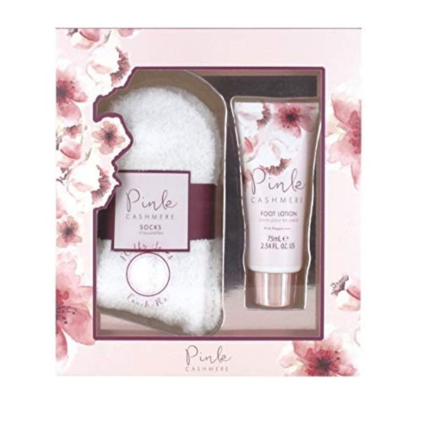 Pink Cashmere Extra soft Socks and Foot Lotion Gift Set