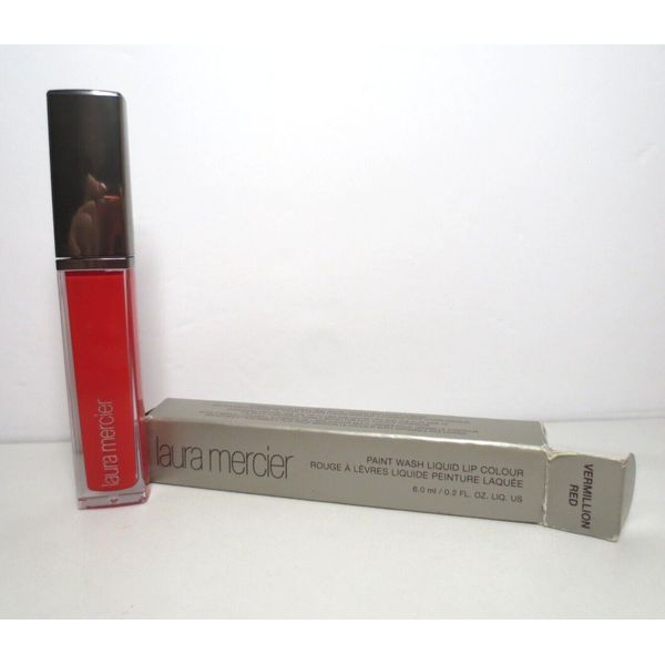 LAURA MERCIER PAINT WASH LIQUID LIP COLOR SHADE VERMILLION RED 0.2 OZ BOXED