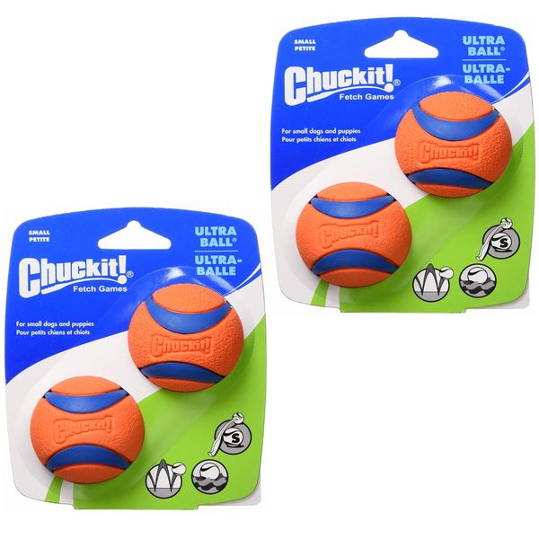 Chuckit! Dog Fetch Toy ULTRA BALL Durable Rubber Fits Launcher SMALL 4 Balls