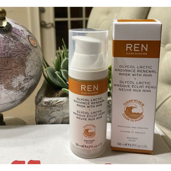 REN Glycol Lactic Radiance Renewal Mask - Full Size 1.7 oz - New in Box