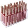 DRERIO Lip Gloss Holder Organizer Acrylic Lipstick Storage Holder Rack with 24 Slots Lipgloss Display Case Clear Make up Display Holder Lipstick Organiser Holder