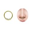 Smooth Segment Clicker Piercing Ring with Stone, 1.2 mm Thickness, Stainless Steel, Gold