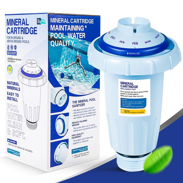 W28175 Replacement for Nature2 Express Mineral Cartridge for In-Ground & Above-Ground Pools Up to 30,000 Gallons, Replace for W20080, W20086,W26775, W20171, W20176