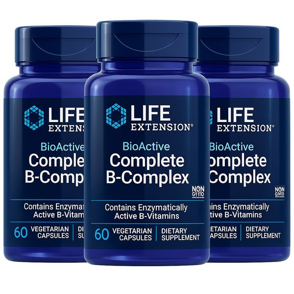 Life Extension BioActive B-Complex 180 Veg Caps | Energy, Heart, Brain Support
