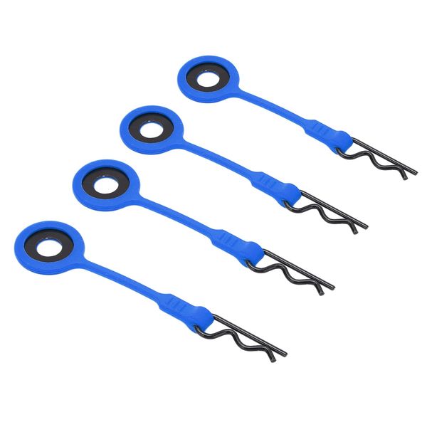 VGEBY RC Body Clips Pins, 4PCS RC Body Clips Pins RC Car Shell Body Fixed Clips Retainer Silicone Metal Universal for 1/10 Model Car(Dark Blue) Model Car Accessories Model Toy Model Toy