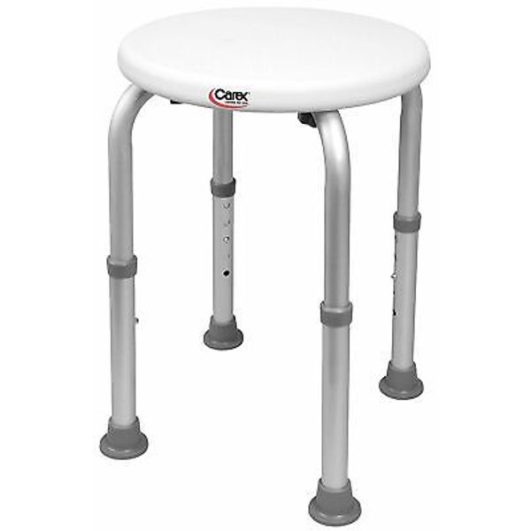 Carex Compact Shower Stool Adjustable Height Bath Stool and Shower Seat 250lbs