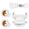 Pispoer | Base Conversion Adapter | Square Pull Lamp Socket | Fits E26 Base | Square Hook Cylin | Bulb Socket | No Construction Required | Easy Installation | PSE Certified | White | Set of 3 |