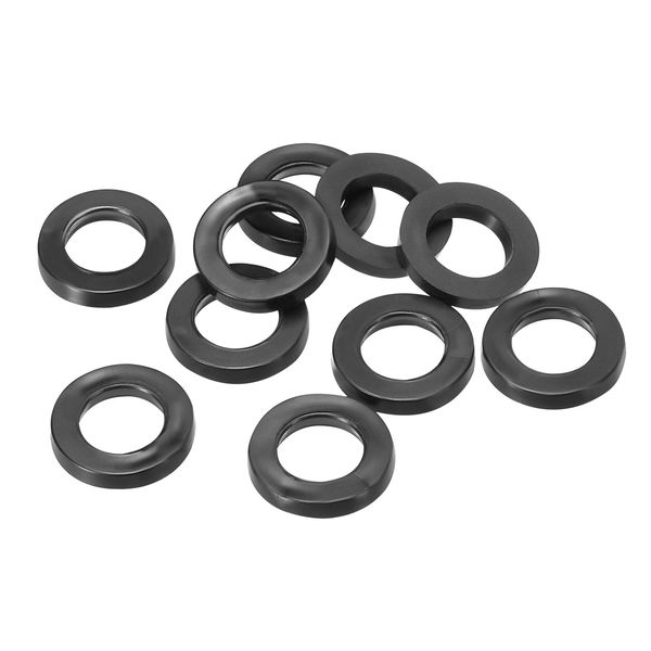 PATIKIL M10 Rubber Flat Washers 40pcs 10mm ID 16mm OD 2.5mm Thickness Sealing Spacer Gasket Ring Faucet Pipe Water Hose Fastener Bolts Black