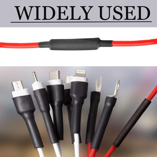 KafTon Black 2:1 Heat Shrink Tubing, Electrical Insulation Heat Shrink Wrap Cable Sleeve, 1 Cut Length of 3meter (1.2mm)