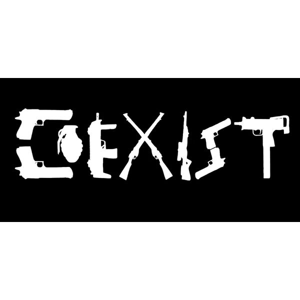 Coexist Guns Rifles Grenade Black & White Vinyl Decal Bumper Sticker