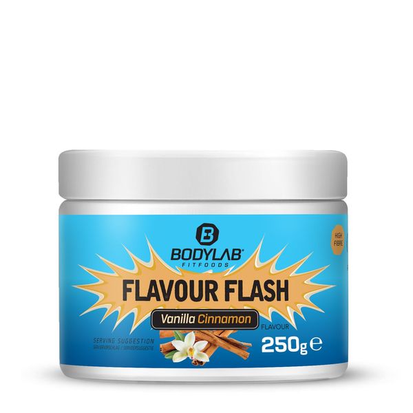 Bodylab24 Flavor Flash Vanille-Zimt 250g, kalorienarmes Flavour Powder für Quark und Joghurt, Aromapulver zum Süßen, Backen und Verfeinern von Lebensmitteln, reich an Ballaststoffen