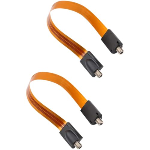 OSFTBVT Flat Coaxial Cable RG6 F Type Jumper Cable for Windows and Doors -12 Inch Length - TV Antenna Wire -2Pack