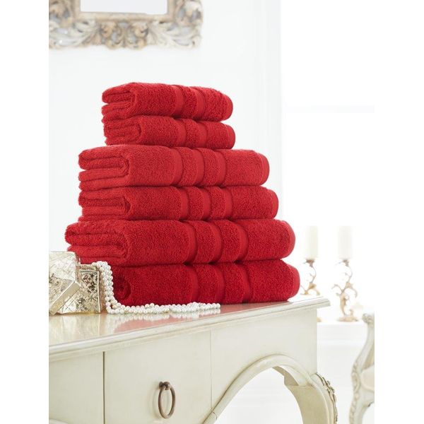 DL 100% Combed Cotton Hand Towel 600gsm For Bathroom Kitchen Spa Gym Shower Daily Use Home Collection Soft Absorbent (Zero Twist Red, Hand Towel)