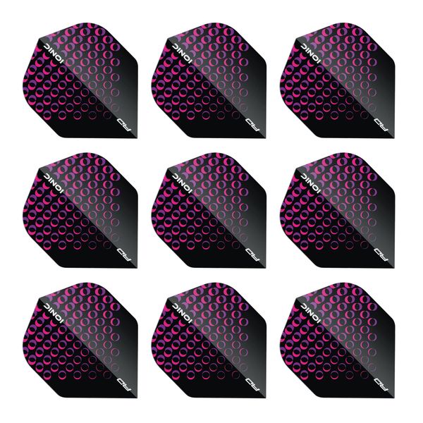 RED DRAGON Hardcore Ionic Pink Circles Dart Flights - 3 Sets Per Pack (9 Dart Flights in Total)