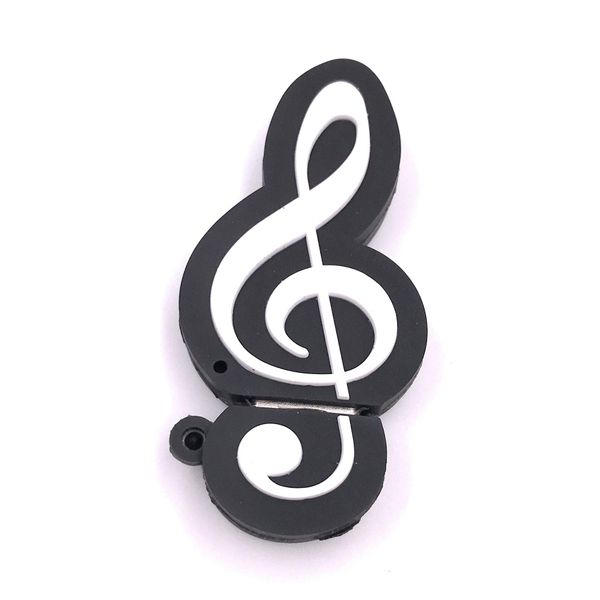 H-Customs Treble Clef Note Violins Black USB Stick 8GB USB 2.0