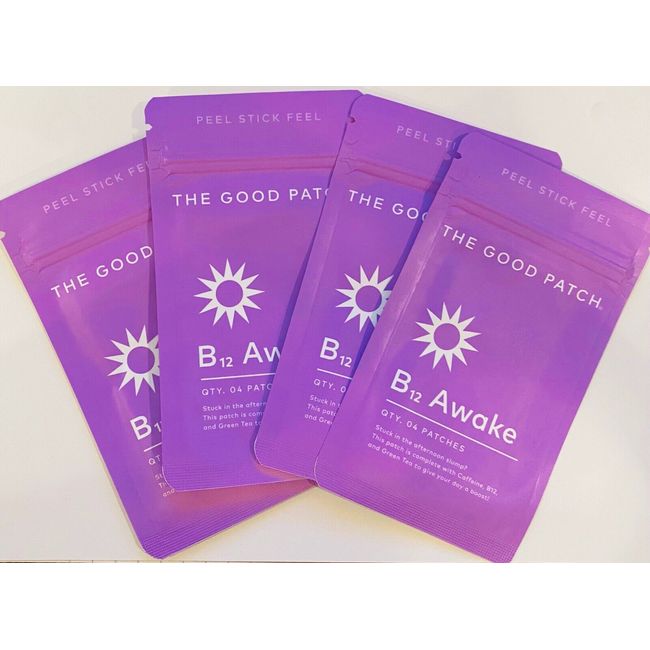 The Good Patch B12 Awake Plant-Based Vegan Wellness Patch – 4 pk lot of 4ct each