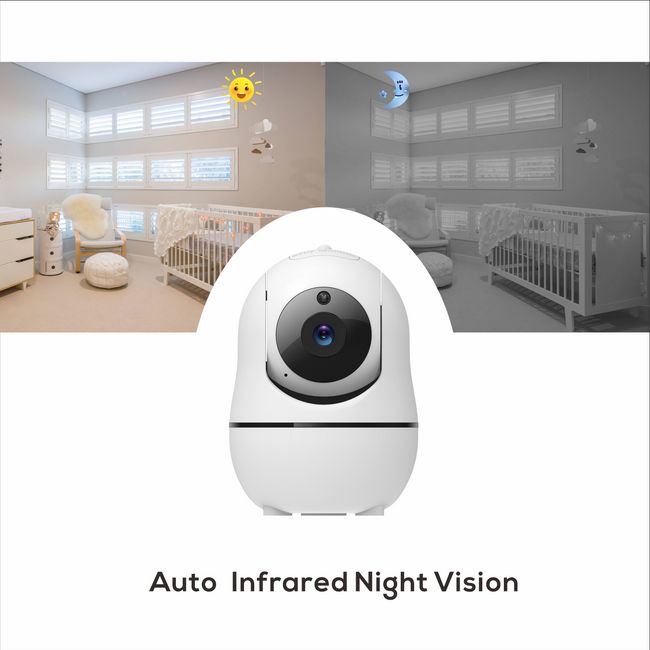 Baby Monitor 5 Large Display Video Baby Monitor with Remote Pan-Tilt-Zoom, Infrared Night Vision, Temperature Display, Lullaby, Two Way Audio