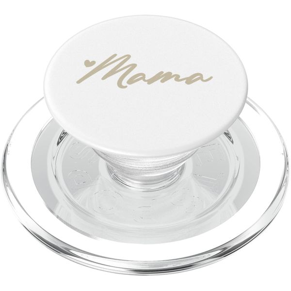 Beige White Heart Mama PopSockets PopGrip for MagSafe