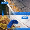 Bordhap Gutter Cleaning Brush Roofing Tool with Telescopic Extendable Pole 8.2Ft Guard Cleaner Tool Easy Remove Leave, blue