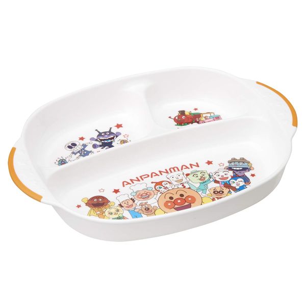 Lec Anpanman Lunch Plate, Children's Tableware, Baby Food, Microwave, Dishwasher, Boiled Disinfection, OK (10.0 x 7.7 x 1.4 inches (25.5 x 19.5 x 3.5 cm) White