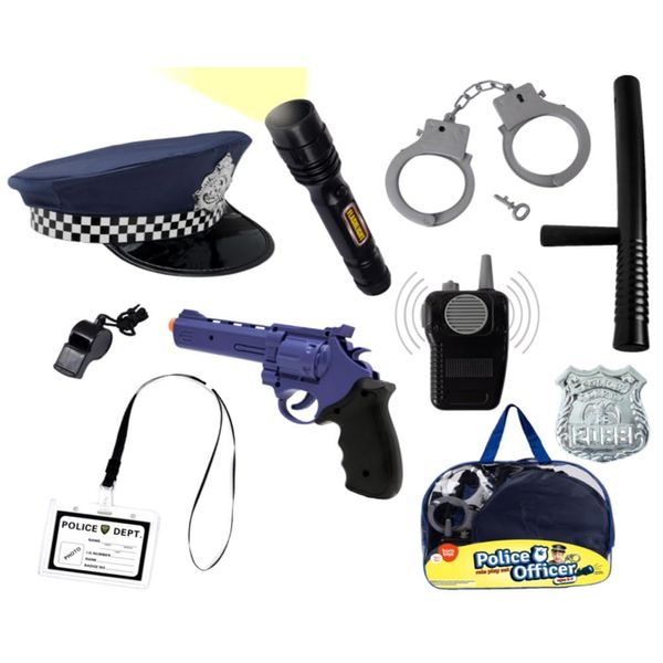 Born Toys Police Toys Set with Police Accessories Includes Police Baton, Handcuffs for Kids, Toy Gun, Police Hat - For Kids Police Costume for Boys & Girls for their Role Play, Dress Up & Pretend Play