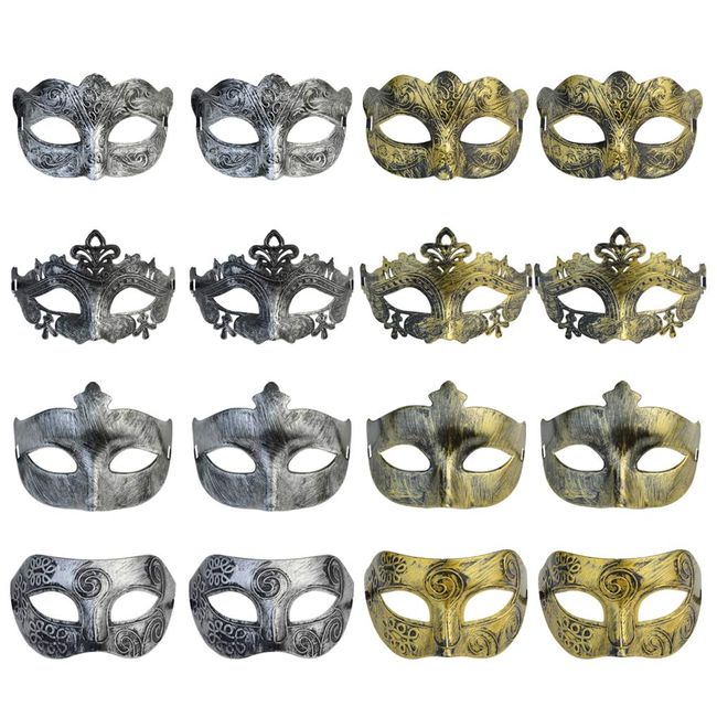 Yookat 16 Pcs Masquerade Masks Vintage Antique Masks Venetian Masks
