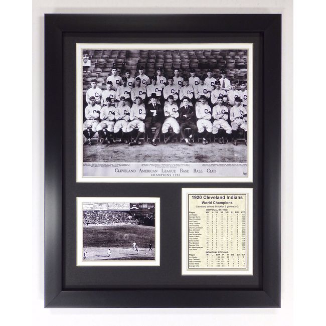 Legends Never Die 1920 MLB Cleveland Indians World Series Champions Framed Photo Collage, 11" x 14", (11404)