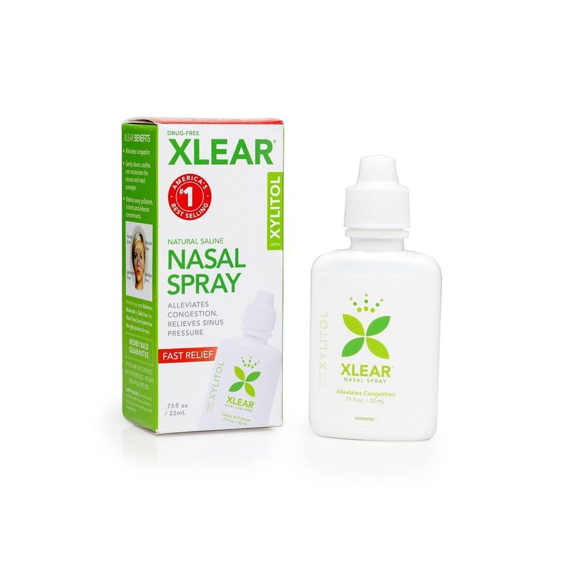 Xlear Natural Saline Nasal Spray With Xylitol 0.75 fl oz (Pack of 1 ...