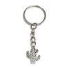 FizzyButton Gifts Cactus Keyring Key Ring with Silver Tone Charm and Silver Tone Keychain