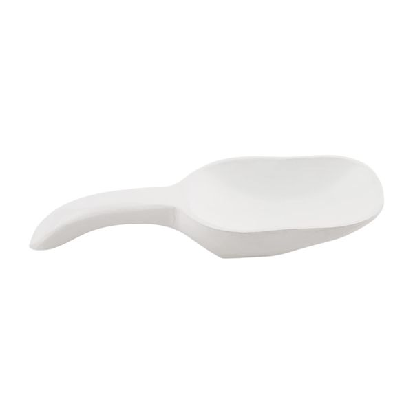 Mud Pie Wooden Scoop Server, 10.5" x 2" x 3"dia, White