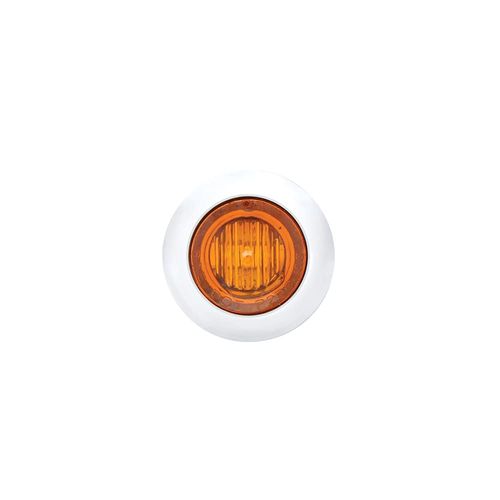 United Pacific 3 LED Mini Clearance/Marker Light w/Bezel - Amber LED/Amber Lens, 39932