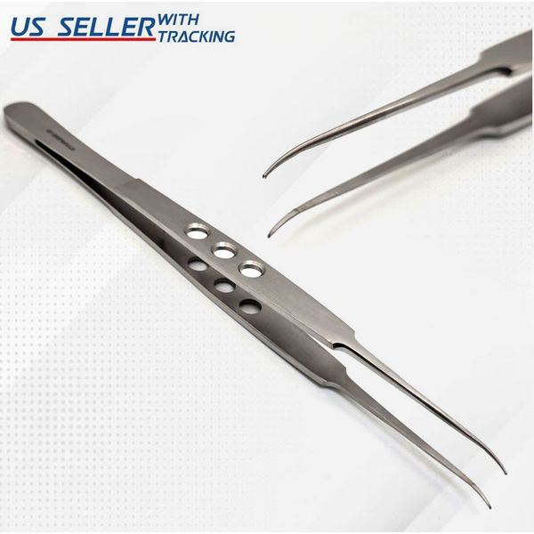 CASTROVIEJO SUTURE TYING MICRO TISSUE FORCEPS 7" 1X2 TEETH CURVED SURGICAL TOOLS