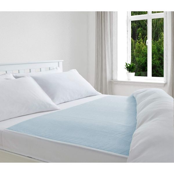 ComfortCare 85x135cms with Wings, 4 Litre, Washable and Reusable, Waterproof Mattress Protector/Absorbent Incontinence Bed Pad, Double Bed,