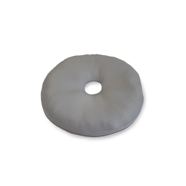 Gold Round Cushion Zabuton Round 38x6 (Leather, Gray, pvc)