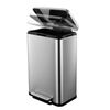 13.2Gal Step Trash Can Rectangular Stainless Steel Garbage Fingerprint-Resistant