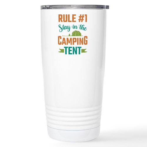 CafePress Camper Campsite Stay In The Camping Tent Camp Mugs 20 oz. Insulated Stainless Steel Coffee Tumbler