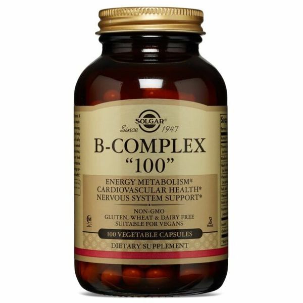 Solgar B-Complex Vegetable Capsules - 100 Count Exp07/2026