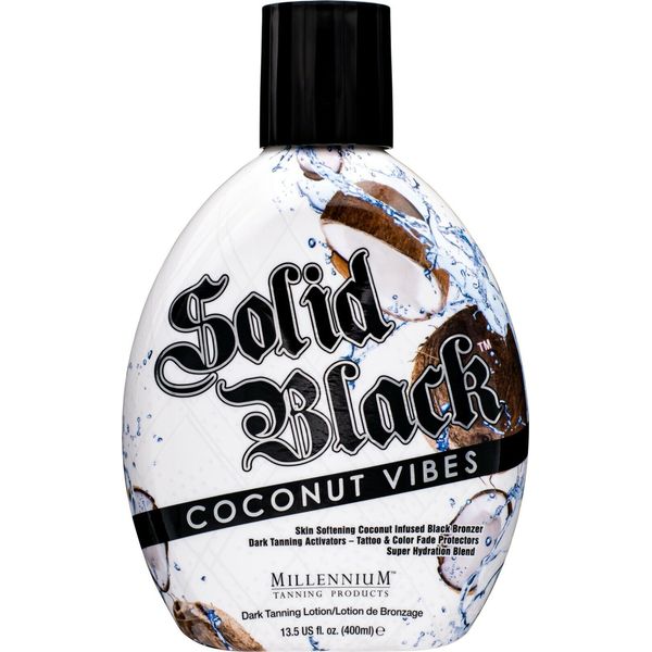 Millennium Tanning SOLID BLACK COCONUT VIBES Tattoo Color Protect Lotion 13.5