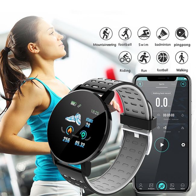 Smart Watch Heart Rate Blood Pressure Monitor Fitness Tracker for Android  iPhone