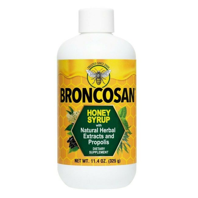 Broncosan Honey & Herb Syrup, Soothing & Refreshing, USA Made, 11.4 oz Exp. 2/27