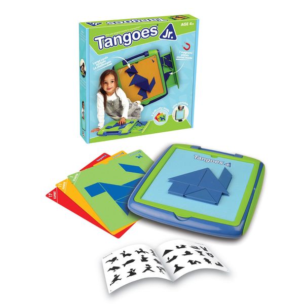 Tangoes Jr. Skill-Building Preschool Tangram Game with Kid-Friendly Portable Carry-Case Featuring 120 Challenges for Ages 4+