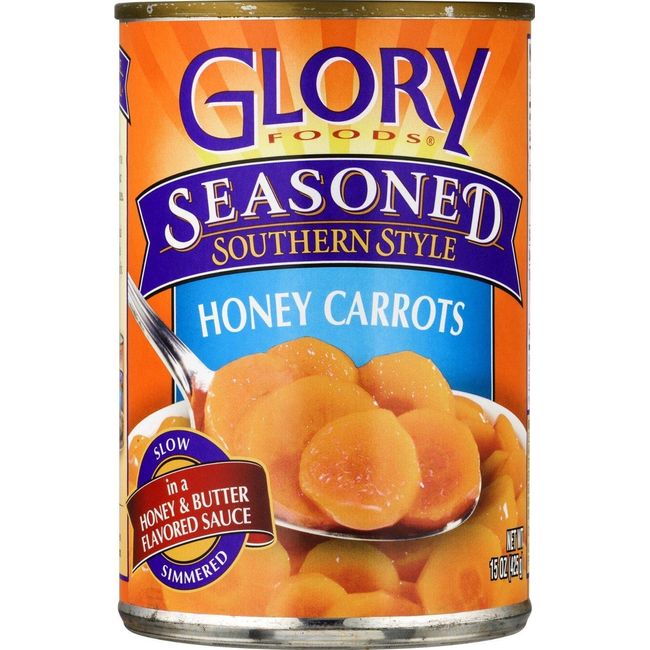 Glory Seasoned Southern Style Honey Carrots (Pack of 3) 15 oz Cans