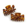 Set of 2 Small Shiny Tortoise Shell Effect Acrylic Hair Claws/Clamps - 35mm Long