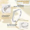 Suplight V Shaped Band Ring 925 Sterling Silver Wishbone Stackable Ring for Women Size 11