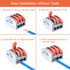 FIDECO Electrical Connector Blocks, 60 Pack Wire Connectors, Conductor Wire Clamp Terminal Block with Levers for Solid, Stranded, and Flexible Wire Cables