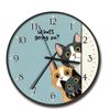 Procosify 8 inch Plastic Wall Clock Battery Operated, Decorative Round Wall Clock, Quiet Wall Clock, Cat Pattern